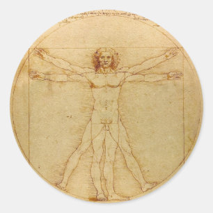Vitruvian Man av Leonardo da Vinci Runt Klistermärke