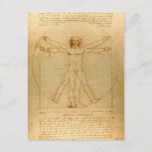 Vitruvian Man av Leonardo Da Vinci Vykort
