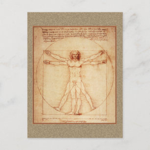 Vitruvian Man av Leonardo da Vinci Vykort