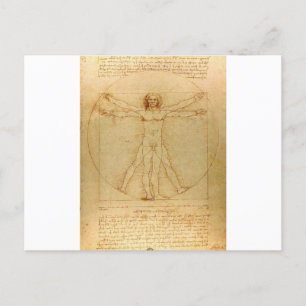 Vitruvian Man av Leonardo da Vinci Vykort