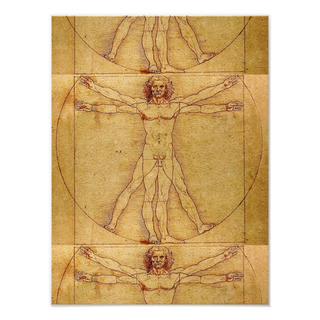 Vitruvian Man by Leonardo Da Vinci Fototryck (Framsidan)