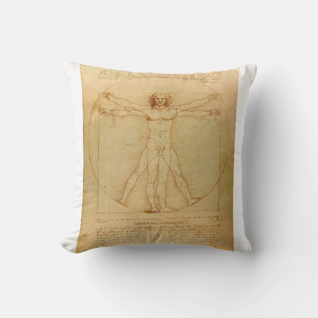 Vitruvian Man by Leonardo da Vinci Kudde (Framsida)