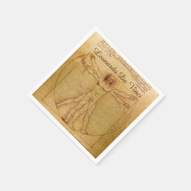 Vitruvian Man by Leonardo Da Vinci Pappersservett (Hörn)