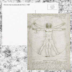 Vitruvian Man by Leonardo da Vinci Vykort