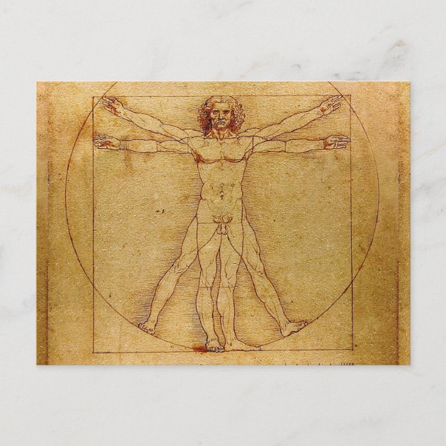 Vitruvian Man by Leonardo Da Vinci Vykort (Framsida)
