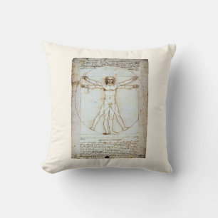Vitruvian Man, c 1490, Leonardo da Vinci Card Kudde