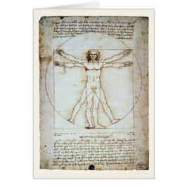 Vitruvian Man, c 1490, Leonardo da Vinci Card OBS Kort