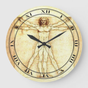 Vitruvian Man Clock Stor Klocka