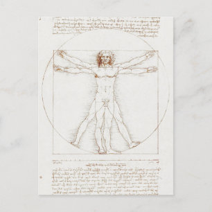 Vitruvian Man Da Vinci Vykort