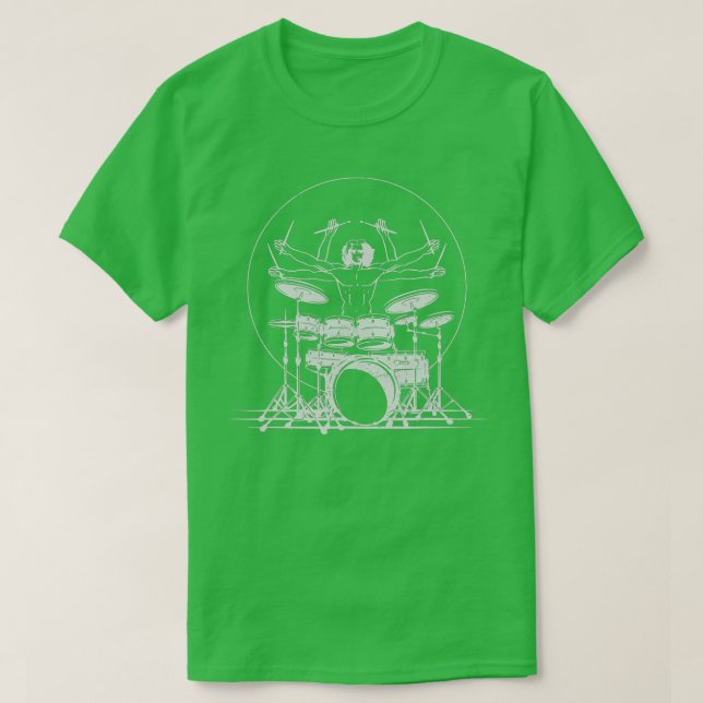 Vitruvian Man Drum Da Vinci Drummer Gift T Shirt (Design framsida)