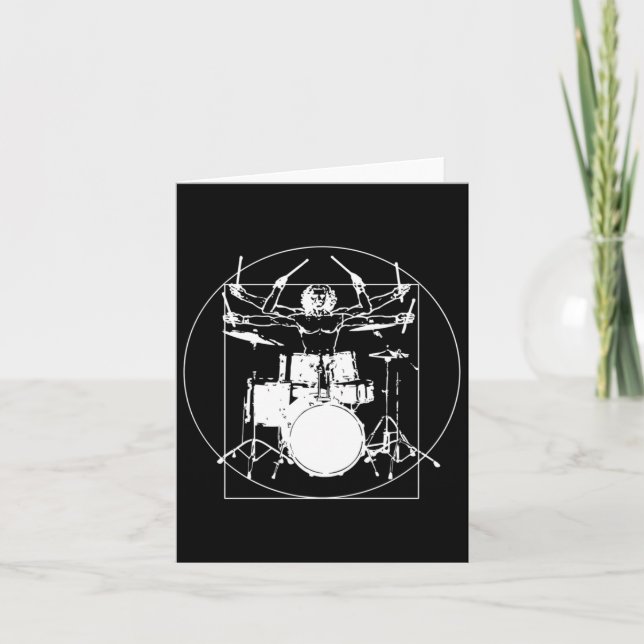 Vitruvian Man Drummer Sticker Kort (Framsida)