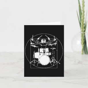 Vitruvian Man Drummer Sticker Kort