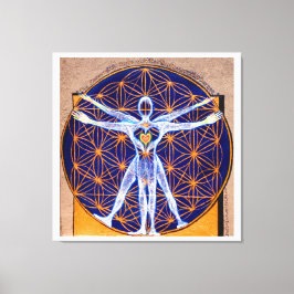 Vitruvian Man, Flower of Life, Squaring Circle Canvastryck