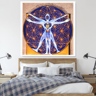 Vitruvian Man, Flower of Life, Squaring Circle Canvastryck