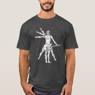 Vitruvian Man Guitar Music Player T Shirt