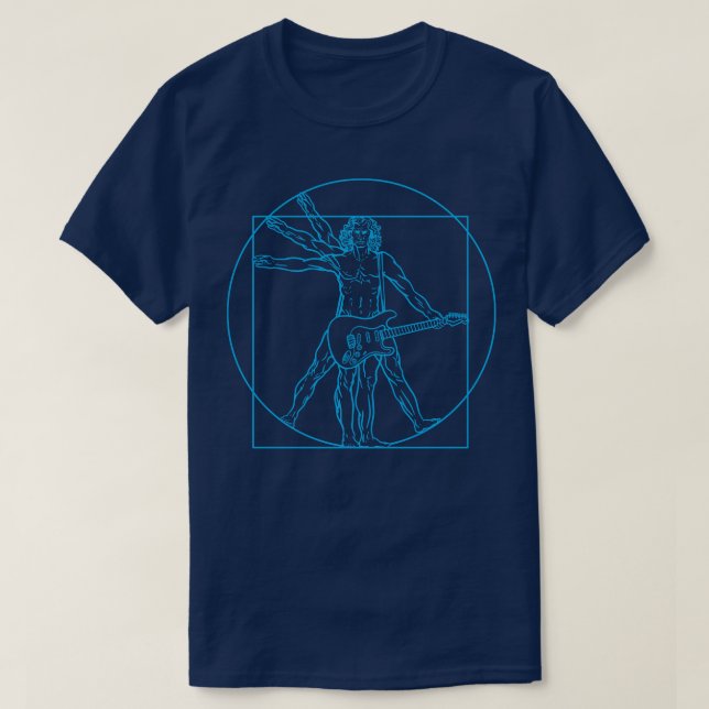 Vitruvian Man Guitar T Shirt (Design framsida)