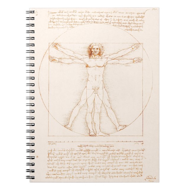 Vitruvian Man | Leonardo da Vinci | Anteckningsbok (Framsidan)