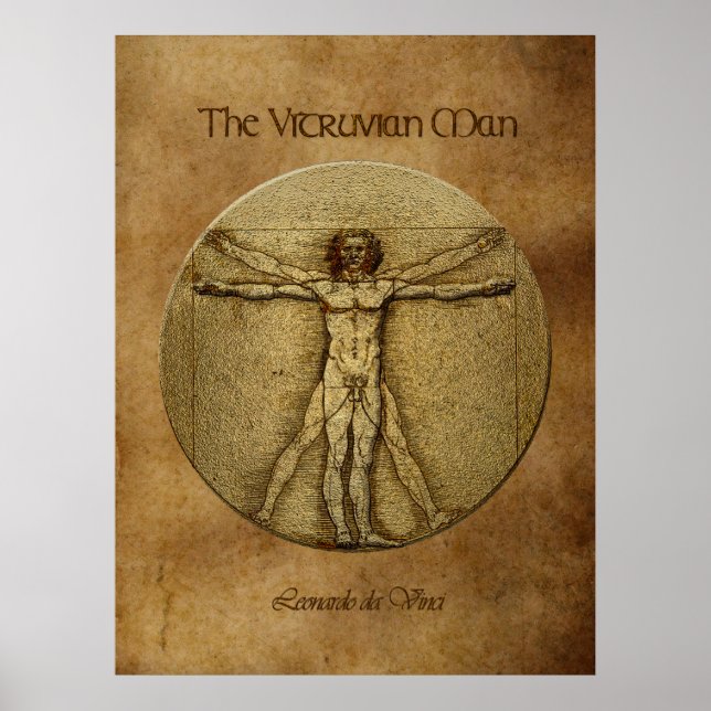 VITRUVIAN MAN Leonardo Da Vinci Art Poster (Framsidan)