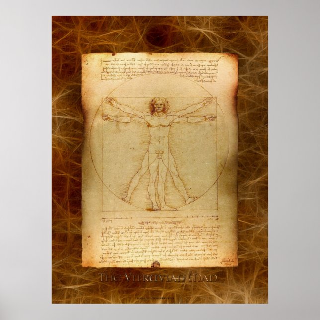 VITRUVIAN MAN Leonardo Da Vinci Art Poster (Framsidan)