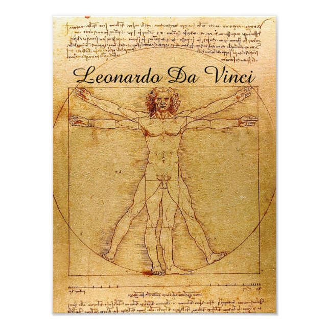 Vitruvian Man-Leonardo Da Vinci Fototryck (Framsidan)