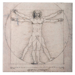 Vitruvian Man, Leonardo da Vinci Kakelplatta