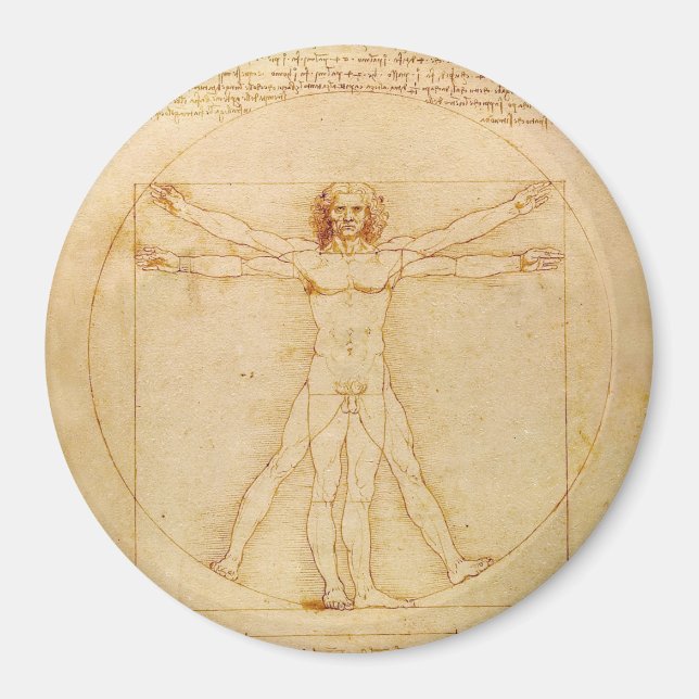 Vitruvian Man - Leonardo da Vinci Magnet (Framsidan)