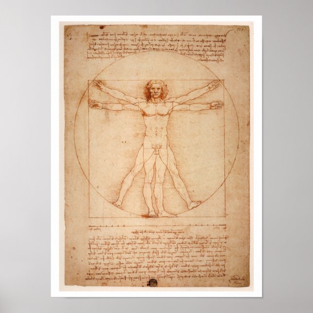 ’VITRUVIAN MAN’ LEONARDO DA VINCI POSTER (Framsidan)