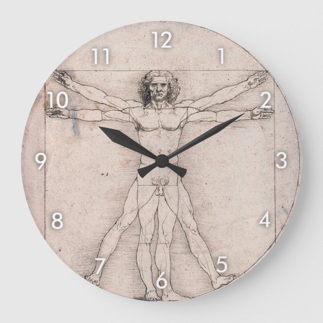 Vitruvian Man, Leonardo da Vinci Stor Klocka (Framsida)