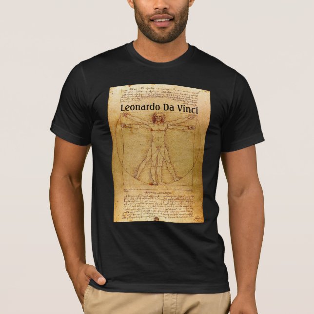 Vitruvian Man-Leonardo Da Vinci Tee Shirt (Framsida)