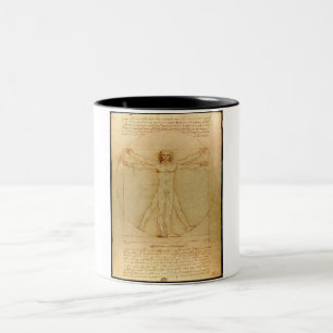 Vitruvian Man, Leonardo Da Vinci Två-Tonad Mugg