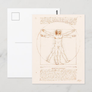 Vitruvian Man Leonardo da Vinci Vykort