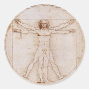Vitruvian Man Runt Klistermärke