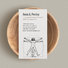 Vitruvian Man Sports Massage Therapist 1 Visitkort