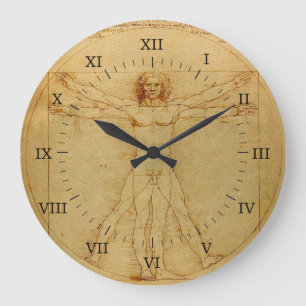 Vitruvian man stor klocka