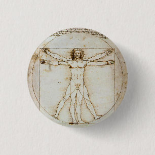 Vitruvian Man Tiny Button Knapp