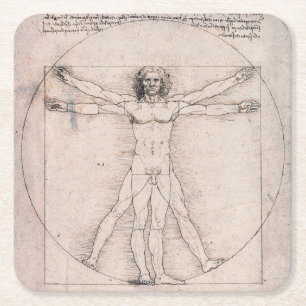 Vitruvian ManVitruvian Man, Leonardo da Vinci Underlägg Papper Kvadrat