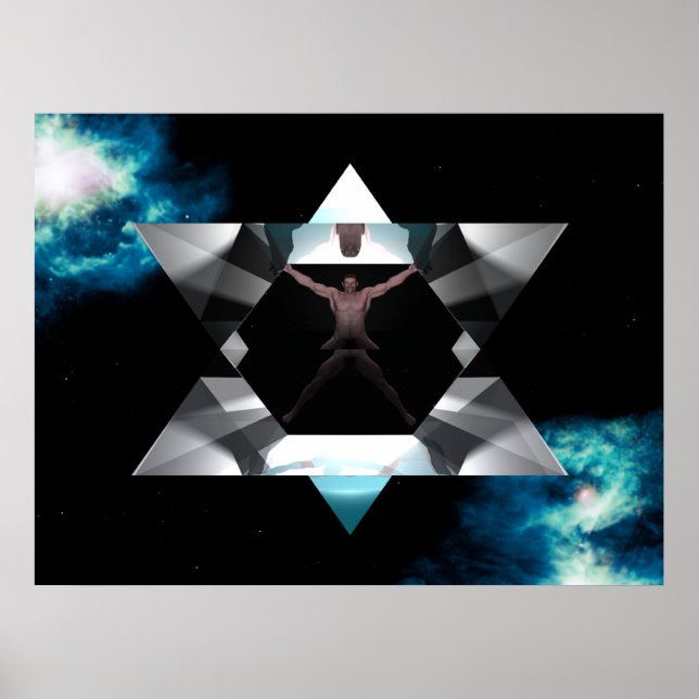 Vitruvian Merkaba - LARGE Poster (Framsidan)