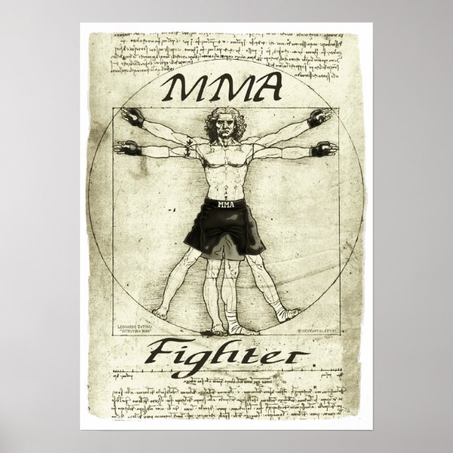 Vitruvian MMA Man Poster (Framsidan)