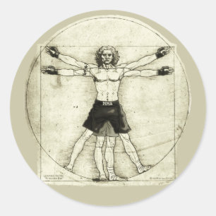 Vitruvian MMA Man Runt Klistermärke