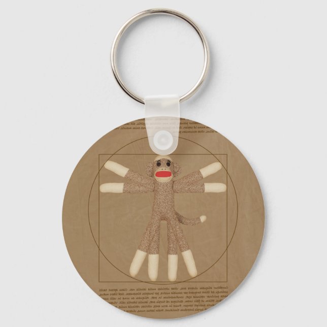 Vitruvian Monkey Keychain Nyckelring (Framsida)