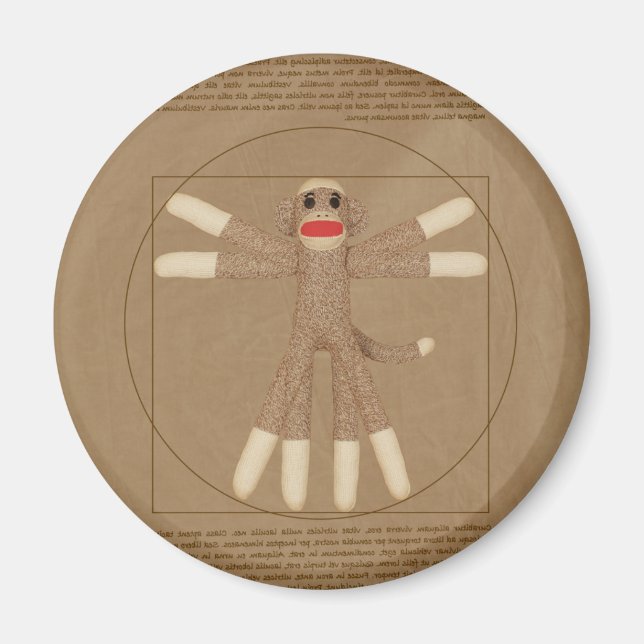 Vitruvian Monkey Magnet (Framsidan)