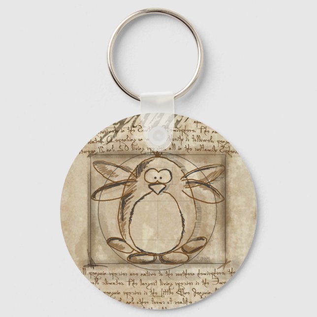 Vitruvian Penguin Nyckelring (Framsida)