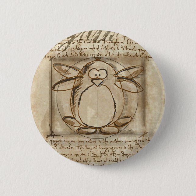 Vitruvian pingvin knapp (Framsida)