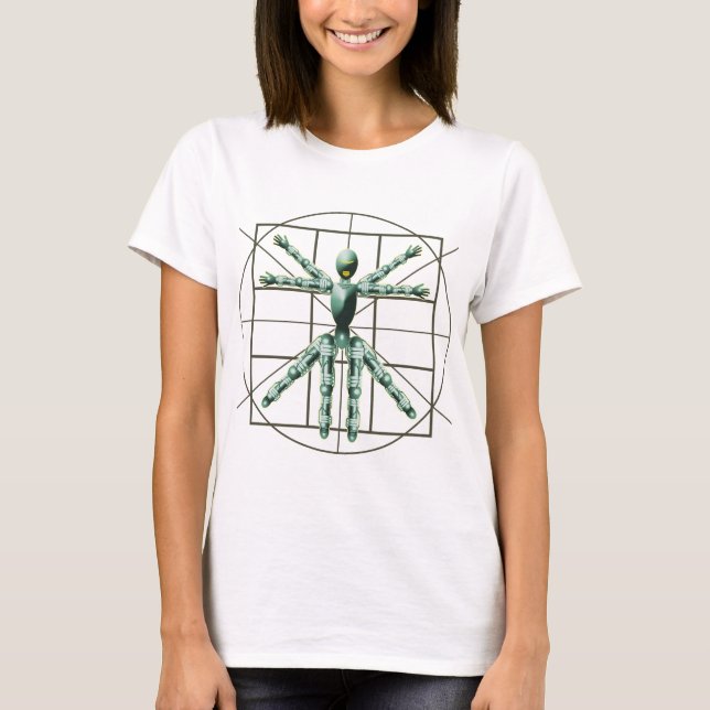 Vitruvian robot tee shirt (Framsida)