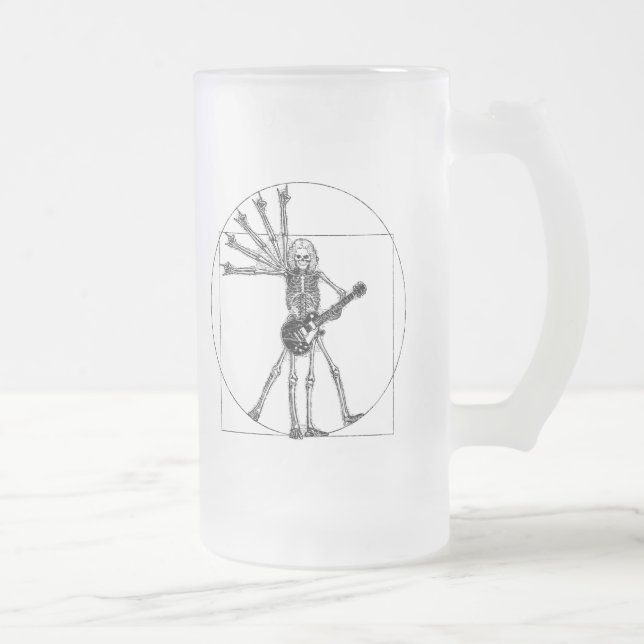 Vitruvian skelett frostat ölglas (Höger)