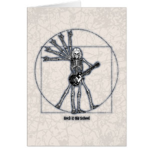 Vitruvian skelett hälsningskort