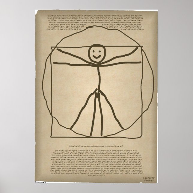 Vitruvian Stickman Poster (Framsidan)
