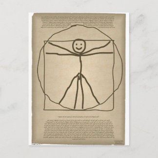 Vitruvian Stickman Postkort Vykort
