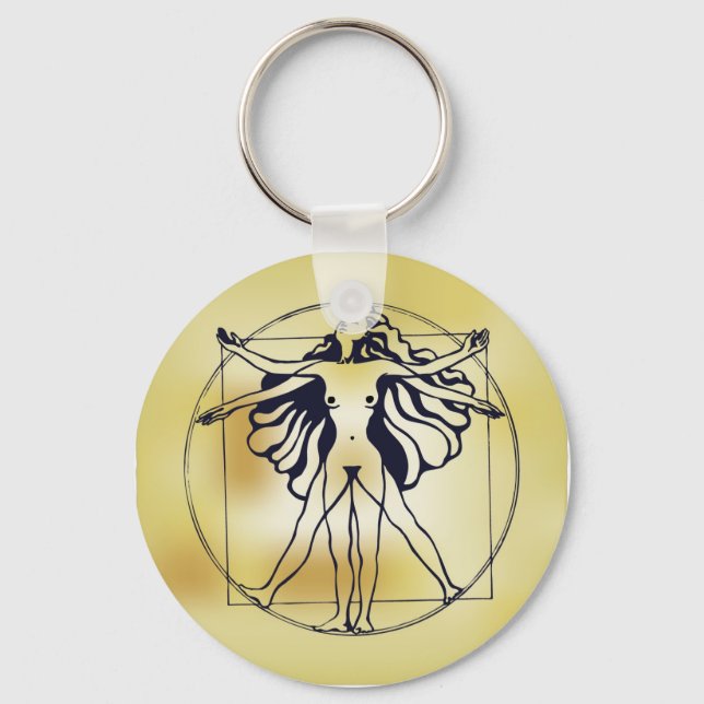 Vitruvian Woman Keychain Nyckelring (Framsida)