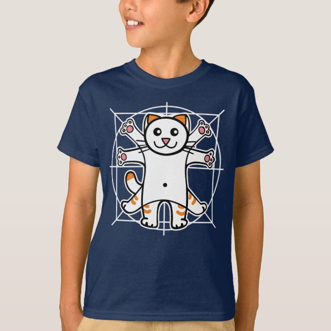 Vitruvianska katten t shirt (Framsida)